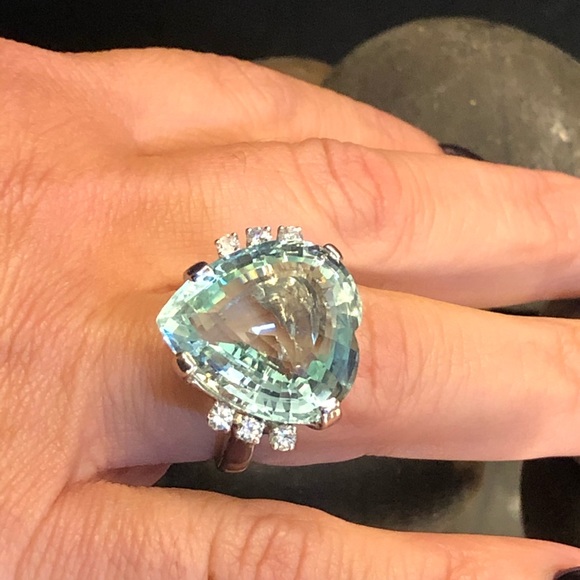 Alicia’s Jewelry - Aquamarine HEART SHAPE ring.